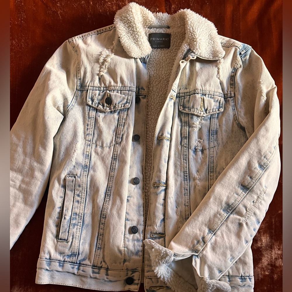 DENIM & FAUX SHEARLING JACKET